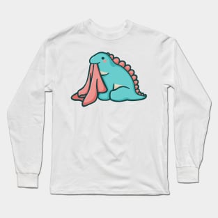 Stegosaurus with blanket, Chuck, dinosaur, dino Long Sleeve T-Shirt